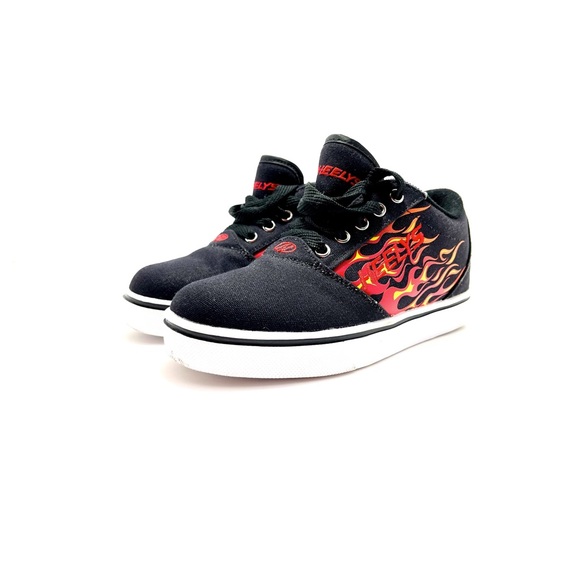Heelys Pro 20 Skating Sneakers Kids Size 3 Youth with Cool Flame Detail - Picture 4 of 15